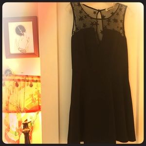 Illusion Neck Star Dress LBD